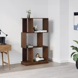 Nilkamal Checkers 3 Tier Engineered Wood Open Book Case with 6 Shelves
