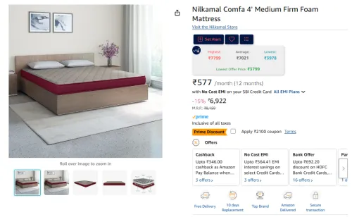 Image of Nilkamal Comfa 4' Medium Firm Foam Mattress