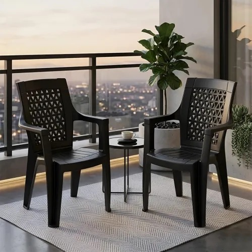 Image of Nilkamal Elevate Plastic Chair with Arm Set of 2 