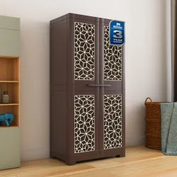Nilkamal Freedom Big FMM Plastic Cabinet | 3-Year Warranty | 4-Shelf Storage Cupboard with Doors | Multi Organizer for H