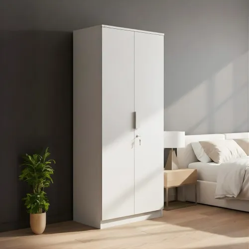 Image of Nilkamal Joyce 2 Door Wooden Wardrobe Frosty White