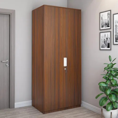 Image of Nilkamal Joyce Neo 2 Door Wooden Wardrobe for Bedroom | Almirah with 3 Shelves | Clothes Cupboard | Engineered Wood | Wa