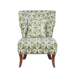 Nilkamal Leafy Fabric Lounge Chair (Green & White)
