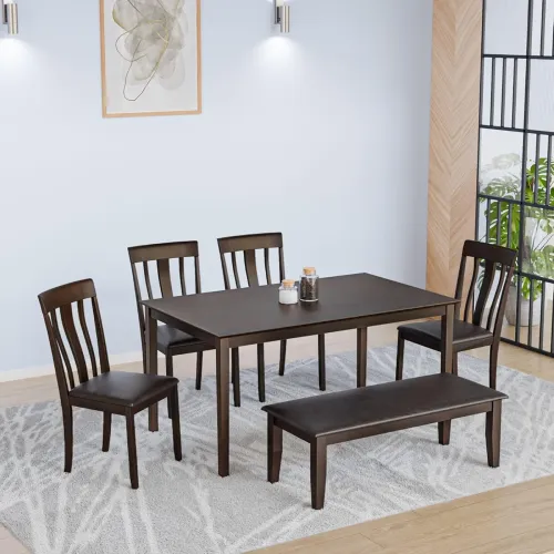 Image of Nilkamal Magnito Solid Rubber Wood Dining Set|