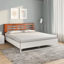 Nilkamal Maple Meta Without Storage | 1 Year Warranty Engineered Wood Queen Bed