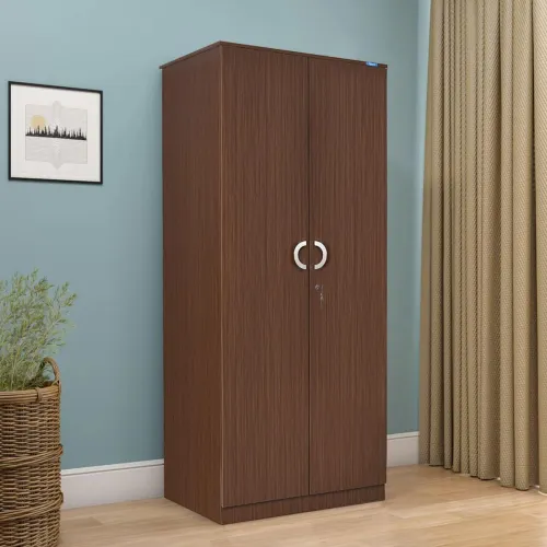 Image of Nilkamal Massif Neo 2 Door Wardrobe Without Mirror 3 Storage Shelves in Cabinet
