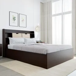 Nilkamal Riva Wooden Queen Bed with Headboard & Box Storage | 3 Year Warranty
