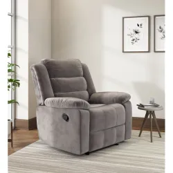 Nilkamal Sierra Velvet Fabric Manual Recliner | 1 Seater Sofa | Single Sofa Recliner | Finish Color - Brown
