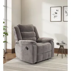 Nilkamal Sierra Velvet Fabric Manual Recliner | 1 Seater Sofa