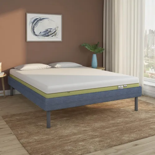 Image of Nilkamal SLEEP Queen Size Velvette Upholstered Bed 