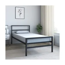 Nilkamal SLEEP Striker Single Size Metal Bed (Black)