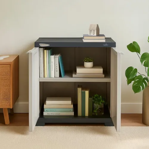 Image of Nilkamal SpaceMax 2 Shelves Plastic Bookshelf with 3-Year Warranty
