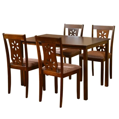 Image of Nilkamal Sutlej 4-Seater Rubberwood Dining Set