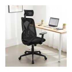 Nilkamal Verona High Back Mesh Office Chair with Headrest| Adjustable Height and Armrests| Adjustable Lumbar|Chair for H