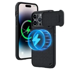 Nillkin Magnetic Case for iPhone 14 Pro with Camera Cover, Compatible with MagSafe, CamShield Nylon Fiber 14 Pro 5G Car