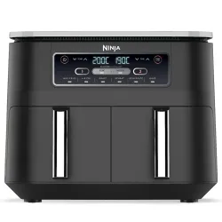 Ninja Foodi Dual Zone Air Fryer AF300IN 7.6L Dual Drawer Air Fryer| Max Crisp 240°C| 6 Cooking Functions – Air Fry, Roast, Bake, Reheat & Dehydrate| Variable Airflow 1200–2600 RPM|PTFE/PFOA/...