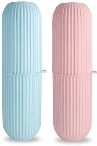 Image of NINTH Capsule Shape Travel Toothbrush Case Cover Pack of 2
