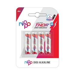 Nippo Thor Leakproof Alkaline AA Batteries 1.5V | Longer Lasting Batteries | Guaranteed 15 Months in Remote | Eco Friendly | Suited for All Types of Modern Devices|Pack of 4