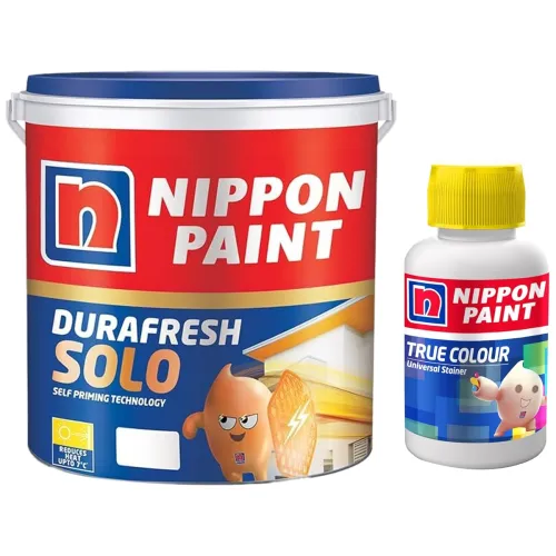 Image of Nippon Paint Durafresh Solo Exterior Emulsion Paint (White, 1 L) + Universal Stainer (Fast Yellow, 50ml) – Customizable 
