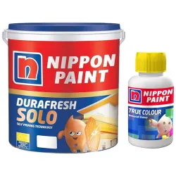 Nippon Paint Durafresh Solo Exterior Emulsion Paint (White, 1 L) + Universal Stainer