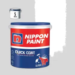 Nippon Paint Quick Coat Interior Emulsion Paint - 5 KG (WHITE)-Quick Drying, Good Coverage, Low VOC-Paint for Wall, Livi