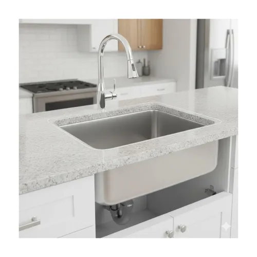 Image of Nirali Kitchen Sink Grace Plain 304 Stainless Steel Single bowl Sink Round with Coupling | Rust & Stain Resistant | Brus