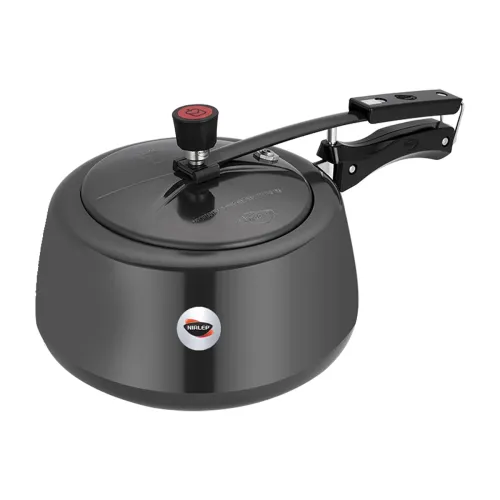 Image of Nirlep NutriHealth 3 Litre Inner Lid Hard Anodized Aluminium Handi Pressure Cooker with Induction Bottom