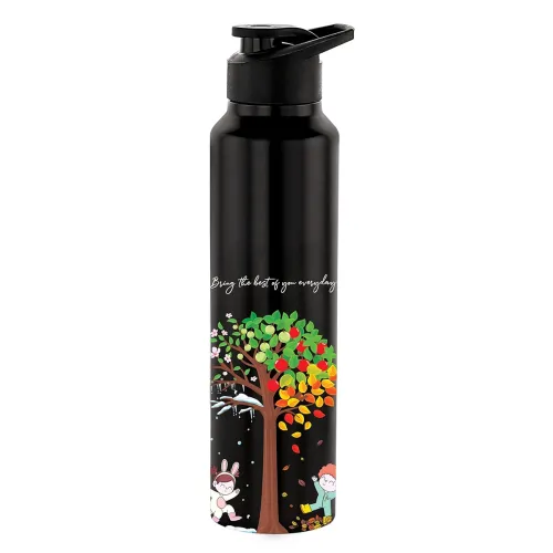 Image of NIRLON 1000ml Stainless Steel Sipper Bottle – Black