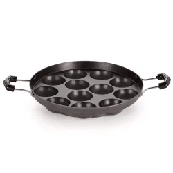 NIRLON 12-Cavity Non-Stick Appam Pan