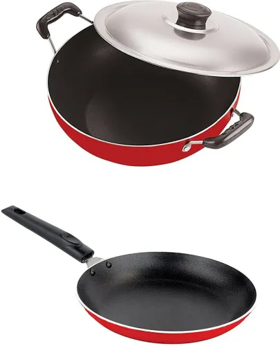 Image of NIRLON Non-Stick Non-Stick Coated Cookware Set (PTFE (Non-stick), Aluminium, 2 - Piece)