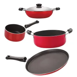 Nirlon Odor-Free 3-Layer Non-Stick Cookware Set (4 pcs)