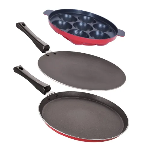 Image of Nirlon 3Pcs Non-Stick Aluminium Cookware 