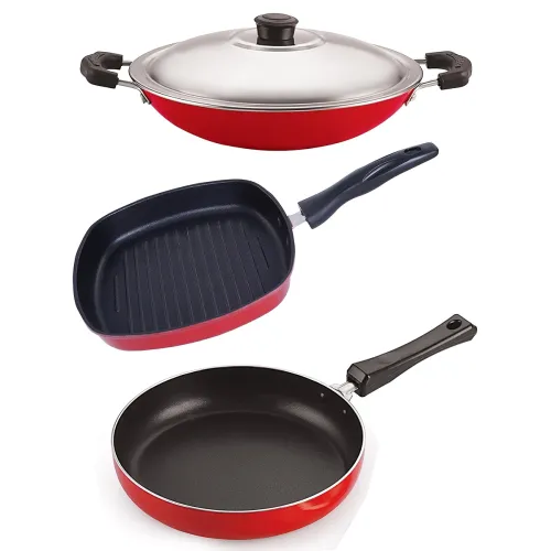 Image of Nirlon 3-Piece Non-Stick Aluminium Cookware Set