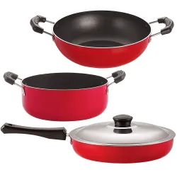 Nirlon 3-Piece Non-Stick Aluminium Cookware Set