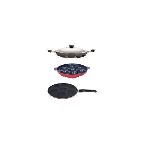 Image of Nirlon 3-Piece Non-Stick Gas-Compatible Cookware Set