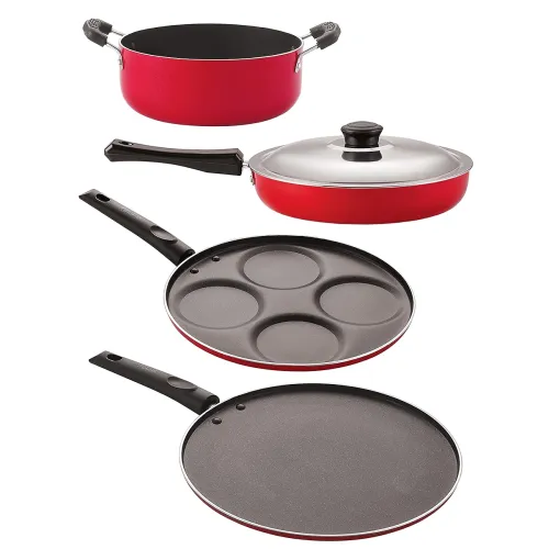 Image of Nirlon 4-Piece Kitchenware Pots & Pans Set – 3-Layer Coating