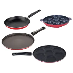 Nirlon 4 Piece Non-Stick Aluminium Cookware Combo Set