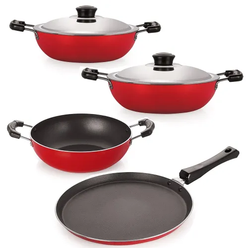 Image of Nirlon 4-Piece Non-Stick Aluminium Cookware Set