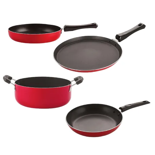 Image of Nirlon Aluminium Non Stick Cookware Pots and Pans Set of 4 Pieces