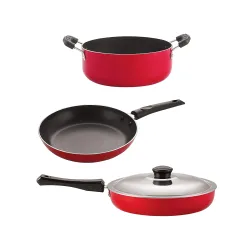 NIRLON Aluminium Non Stick Cookware Pots, 3 Piece