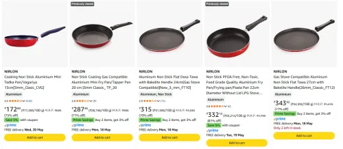Image of Nirlon Aluminium Non Stick Kitchen Essentials Starting @ ₹172