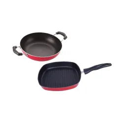 Nirlon Non Stick Aluminium Pfoa Free Non-Toxic Durable Kitchenware Set of 2 Pieces (KD12_GP24)