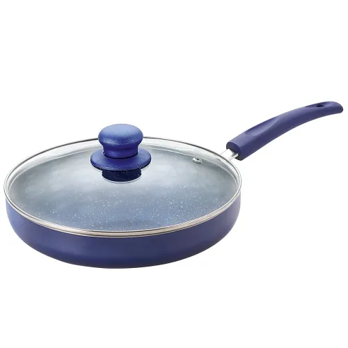 Image of Nirlon Bling Non-Stick Frypan 24cm with Glass Lid – Blue