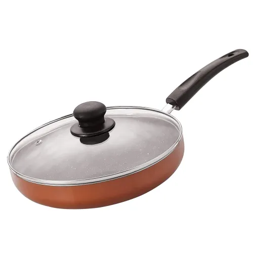 Image of Nirlon Brownie Granite Non Stick Aluminium FryPan with Glass Lid