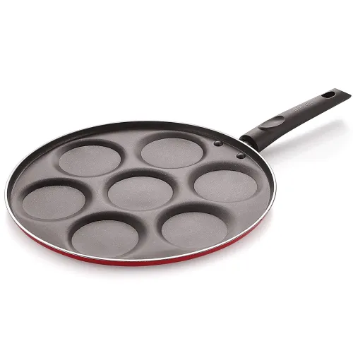 Image of NIRLON 7-Cavity Nonstick Appam/Uttapam Pan with Handle