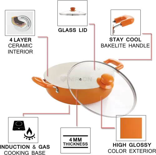 Image of NIRLON Ceramic Non Stick Induction Aluminium Kadha