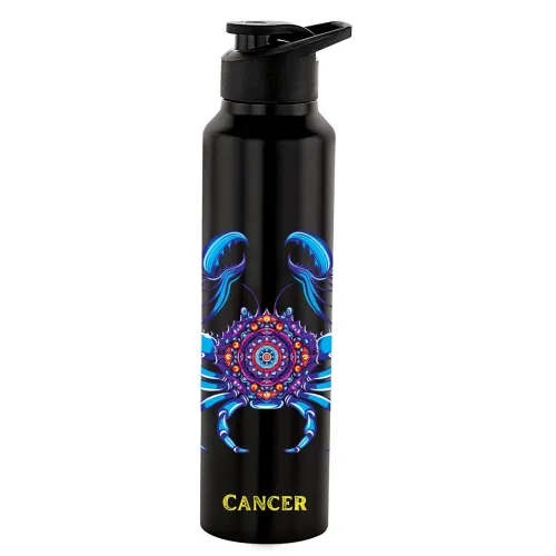 Image of NIRLON Classic Flip UV Printed Single Wall Stainless Steel Sipper Cap Water Bottle 1000ml |Fridge Water Bottle|Office Bo
