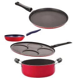 Nirlon Cookware Aluminium Non Stick Gift Cooking Set of 4 Pieces