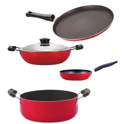 Nirlon Dishwsher Safe Non Stick Gift Cookware Set of 4 Pieces 