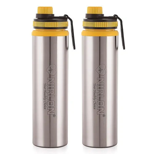 Image of NIRLON Eco Star Stainless Steel Water Bottle 900ml (Set of 2)
